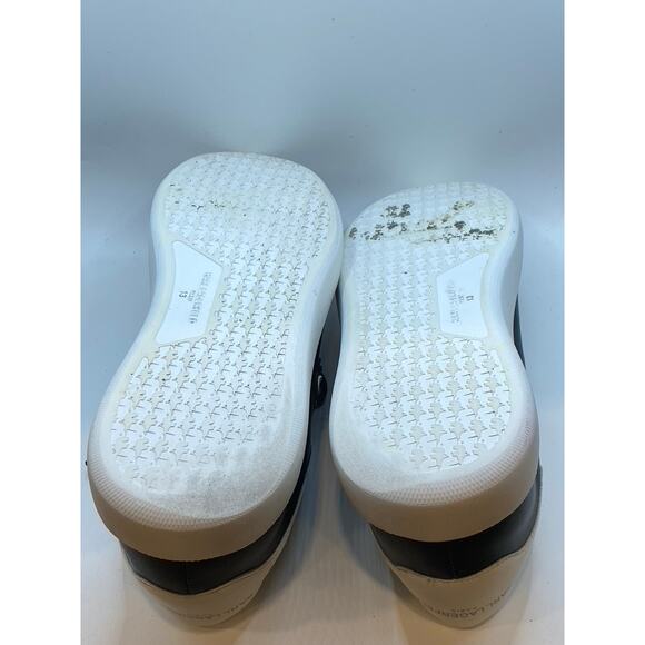 KARL LAGERFELD PARIS Men's Black-White Leather Karl Head Lace-Up Sneakers SZ 13 - Picture 9 of 12
